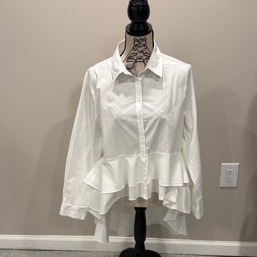 Walter Baker Aline shift  Blouse Ruffled Long Sleeves NWOT